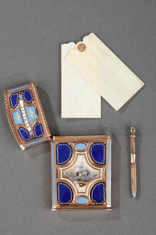 gold, enamel, swiss, 18th , century, Louis XVI, case, card, ivory