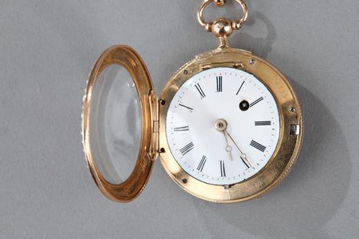 watch, chatelaine, goold enamel, blue, key, seal, Chaumet, Victoria, Napoléon III, 19th century