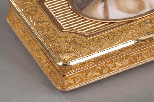 gold, box, snuff box, guilloché, hair, 19th century, Franch Restauration, Charles X