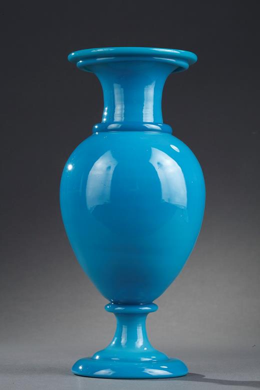 opaline, blue, vase, 19th, century, Charles X.