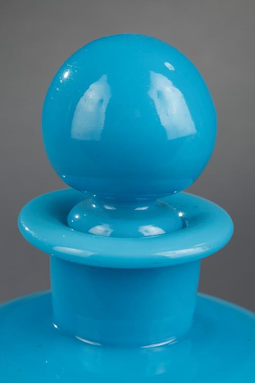 opalin blue, perfume flask, perfume bottle, Charles X, 19th century, crystal