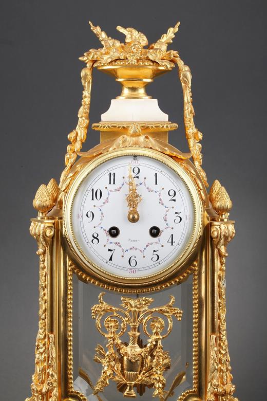clock, bronze, gilt, marble, Napoleon III, white marble, Apollon, Louis XVI style