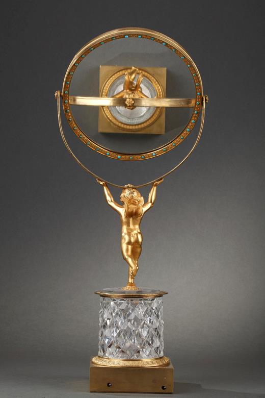 Crystal and gilt bronze mirror, Charles X period