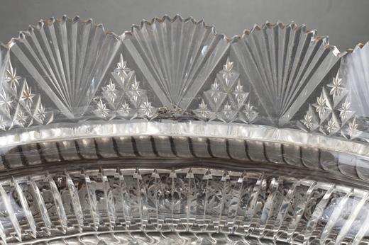 Silver and cut-crystal centerpiece, 19th century german work 