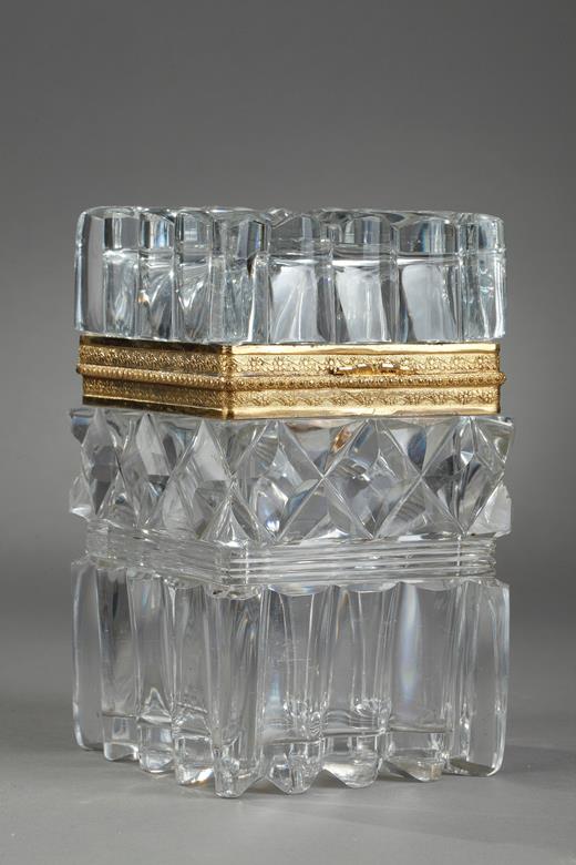 cut-crystal, box, jewellery box, gold, mounted, bronze, gilt, 19th, century, Restauration, Charles X