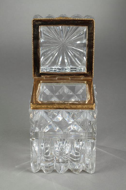 French Restauration cut-crystal jewellery box