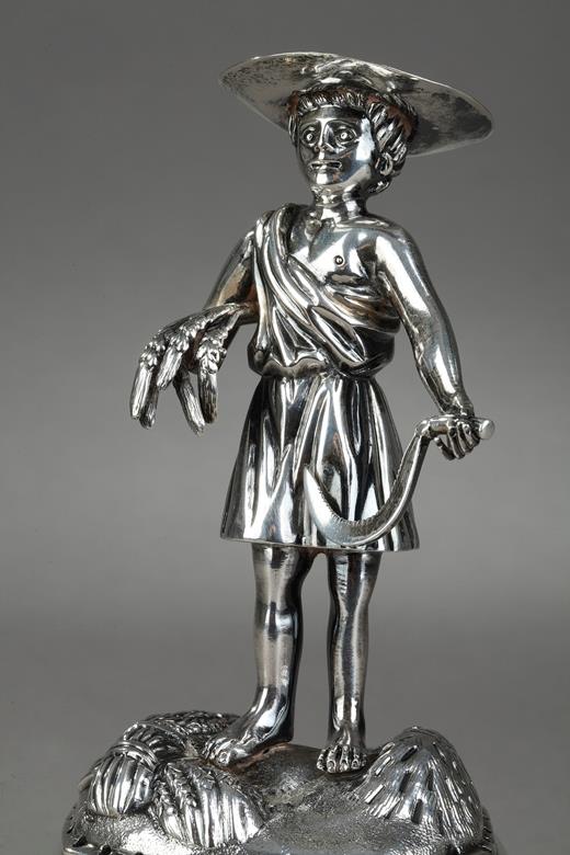 silver, Toothpick holder, 19th, century , reaper, Portuguese, Porto, Victorian, 