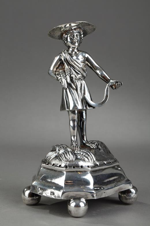 silver, Toothpick holder, 19th, century , reaper, Portuguese, Porto, Victorian, 