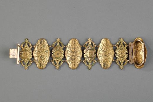 bracelet, gilt, enamel, 19th century, Restauration, Charles X