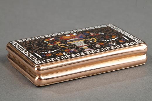 19th century snuff-box in gold and enamel 