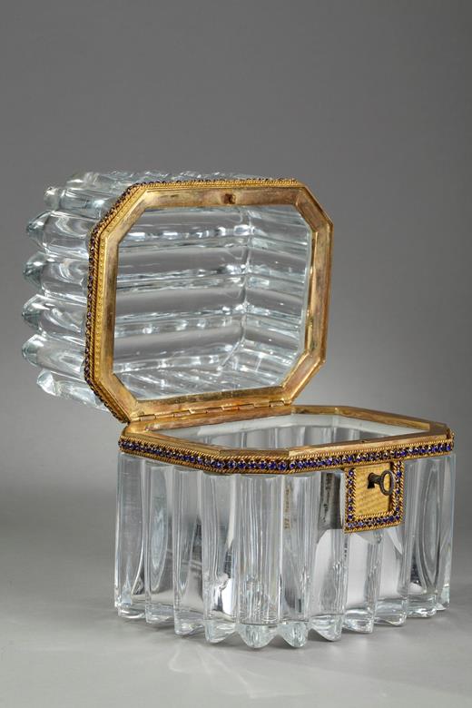 coffret en cristal du Creusot Charles x et bronze doré  du XIXème