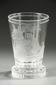 Early 19th century engraved and cut glass with Allegory.