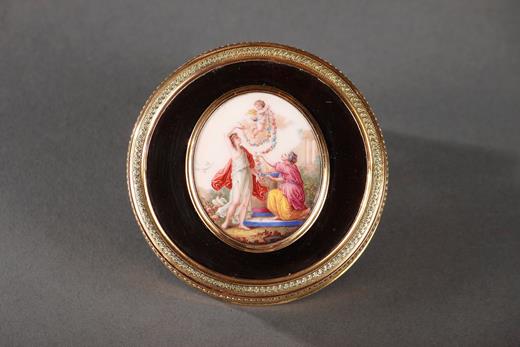 box, snuff-box, gold, enamel, tortoishell, altar, love, Antique, 18th, century, Versailles