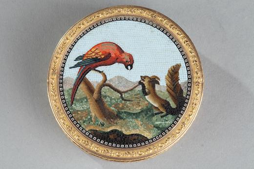 box, or, candy box, micromosaic, Roma, Parrot, tortoishell, 18th, 19th century, Empire