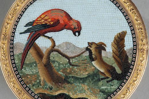box, or, candy box, micromosaic, Roma, Parrot, tortoishell, 18th, 19th century, Empire