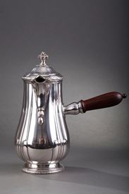 French Silver Hot Chocolate Pot or coffee pot.<br>Puiforcat. 
