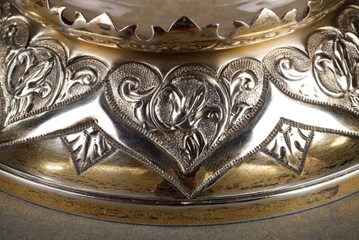 ewer, silver, vermeil, crystal, Victorian, 20th, century, Charles Edwards., silverware