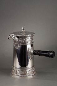 A large silver coffee pot of Empire style, Odiot. <br> Circa 1900