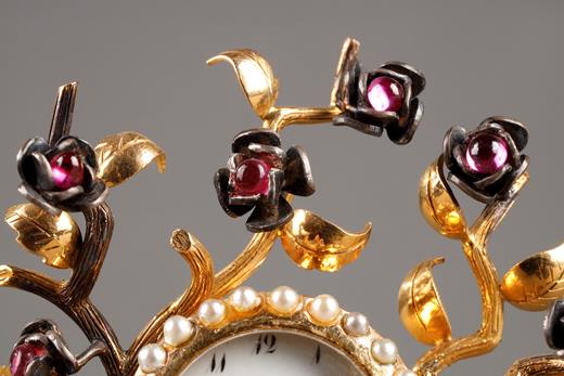 clock, rubies, 18th, century, pearls, Geneva, Swiss, gold, agate, Almaric