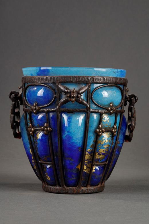 Daum and Majorelle  glass vase Art deco