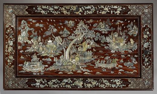 chinese, indochinese, armchair, table, mother-of-pearl, pagodas, mandarin