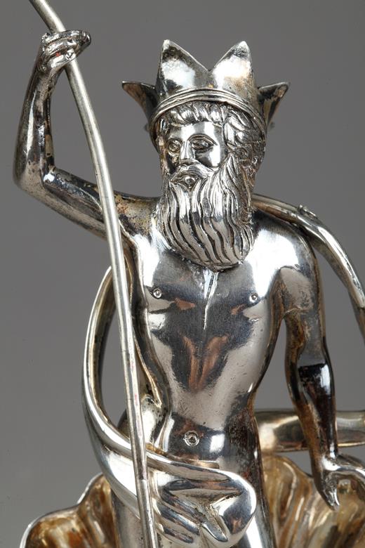 silver, Toothpick holder, 19th, century , Neptune, Portuguese