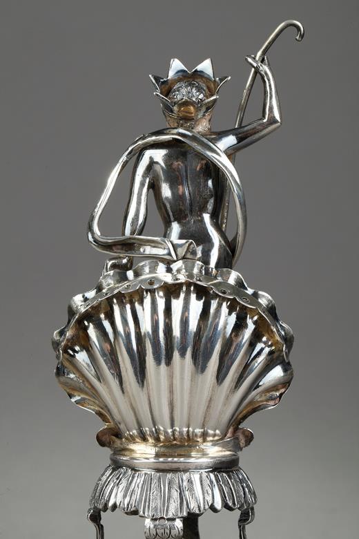 silver, Toothpick holder, 19th, century , Neptune, Portuguese