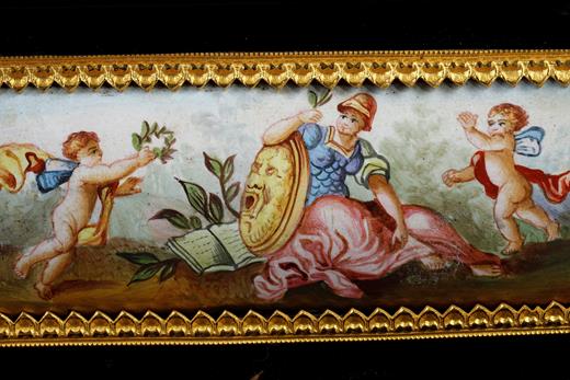 Enamel of Vienna cabinet in ebony, enamel mythological stories