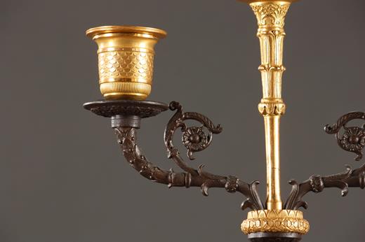 pair of patinated and gilded candelabre with putto,  XIX century candelabra putti, restoration candelabra, Charles X candelabre? antique cndalabra