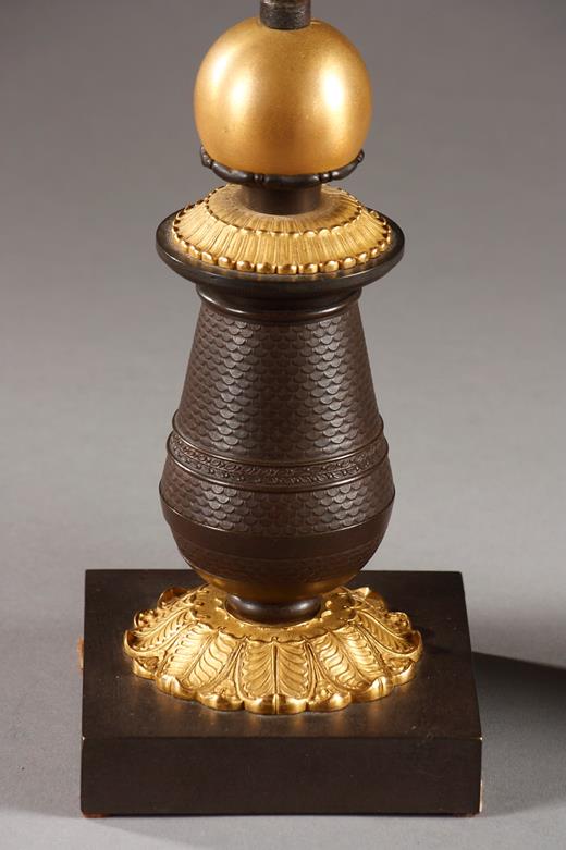 pair candelabre putto bronze ciseled XIX century