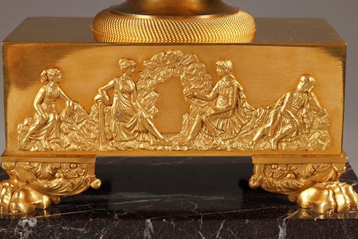 Empire gilt bronze and marble table top perfume burner