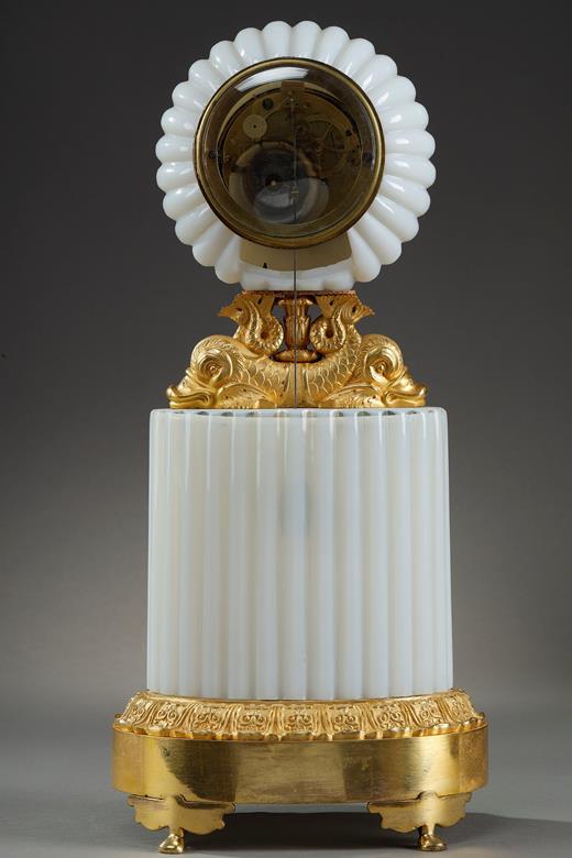 clock opaline pendelum restauration dolphin, ormolu clock, opaline clock, retoration period