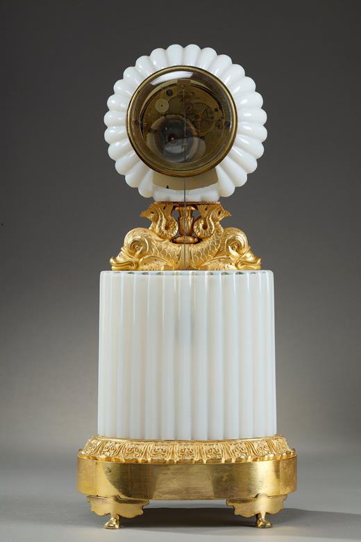 clock opaline pendelum restauration dolphin, ormolu clock, opaline clock, retoration period