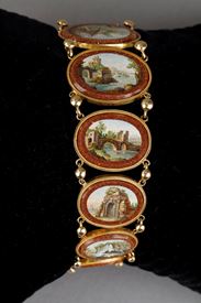 A micromosaic and gold bracelet early 19th century
