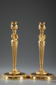 Pair of candlesticks with caryatid, Empire period