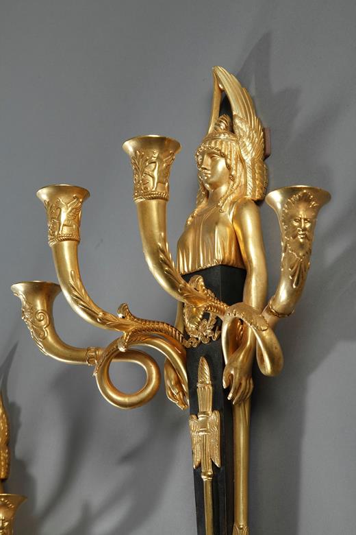  pair of  Empire sconces with four lights XIX century 