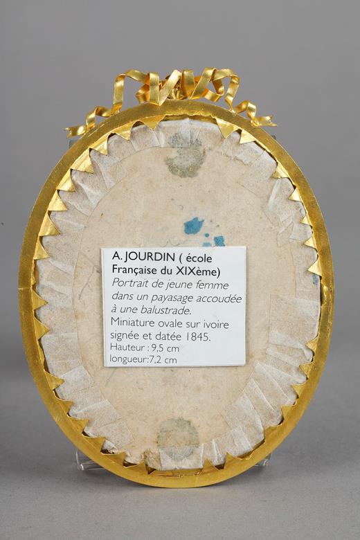 Miniature, ivory, women, Louis Philip, 19 century,Jourdin