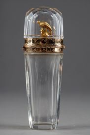 Flacon en cristal et or XVIIIe siècle. Louis XVI.