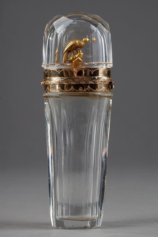 flask, perfume, bottle, gold, crystal, stopper, bird, 18th, century, Versailles, fragnace, Marie Antoinette