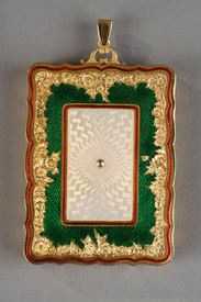 A  gold and enamel Business card case.  ANDERSON & LEHRS, Londres, 1906. 