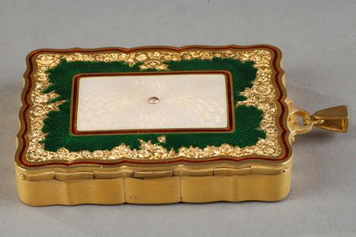 case, enamel, green, card case, Anderson & Lehrs Londres ,XXth century