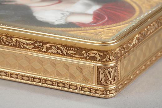 snuff box, gold snuff box, miniature, ivoty, 19 century , Joseph Alphonse Boichard.