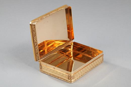 Empire gold snuff box with miniature on ivory of Joseph Alphonse Boichard 