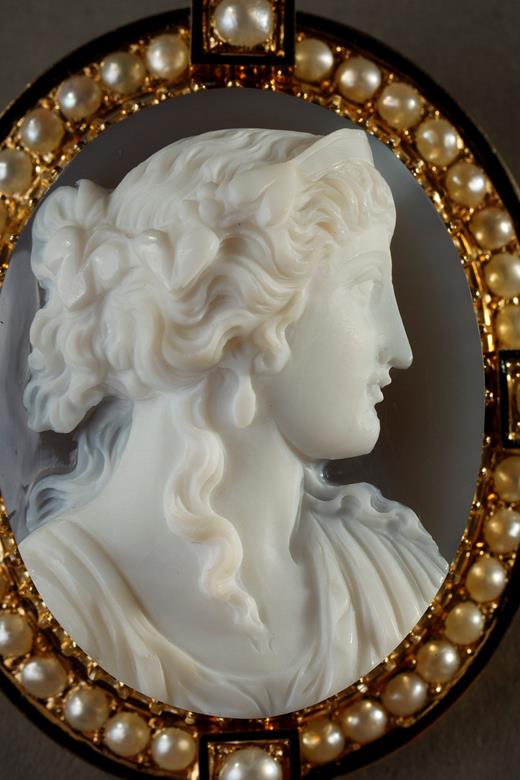 19th century agate and gold cameo, Napoleon 3