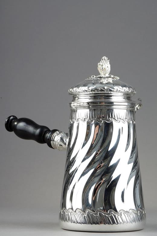 silver chocolate pot Louis XV style Boin Taburet 19th century