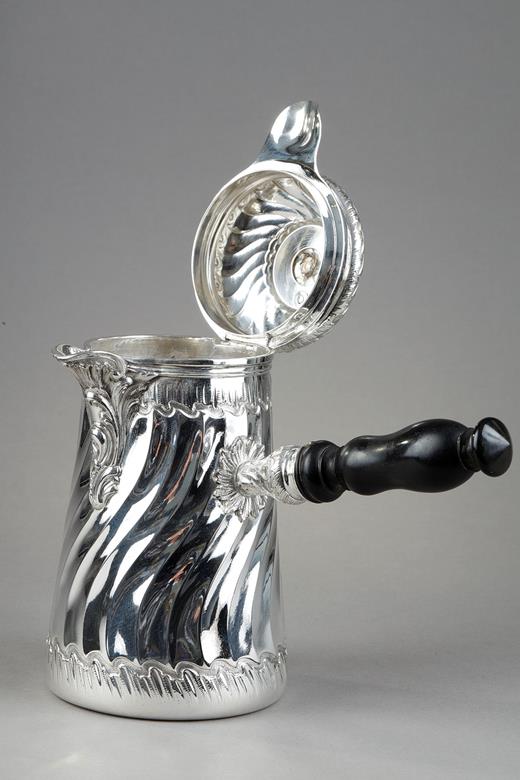 silver chocolate pot Louis XV style Boin Taburet 19th century