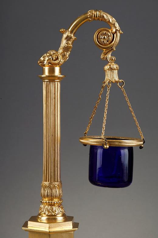 gilt bronze and blu glass nightlight 19th century