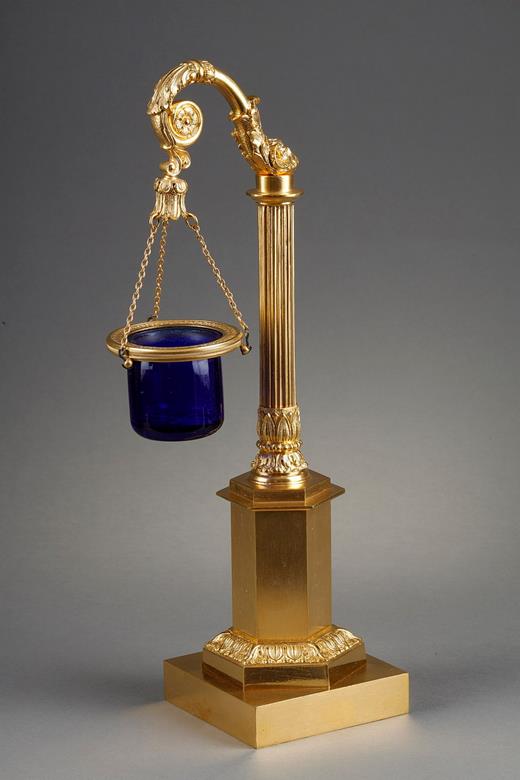 gilt bronze and blu glass nightlight 19th century