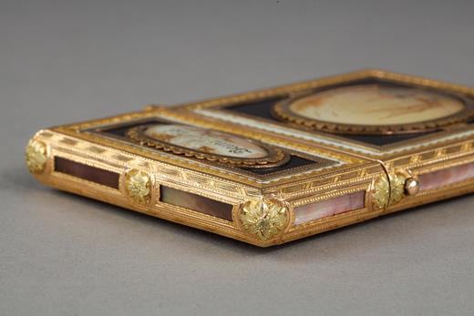 gold case fixé sous verre in gold, souvenir d'amitié 18th century
