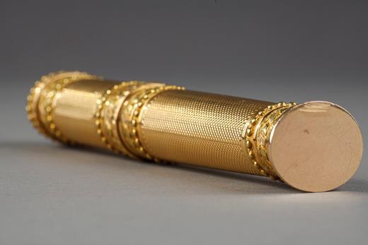 18 century  Wax case in gold and his seal, mastersmith Nicolas Augustin DELIONS 